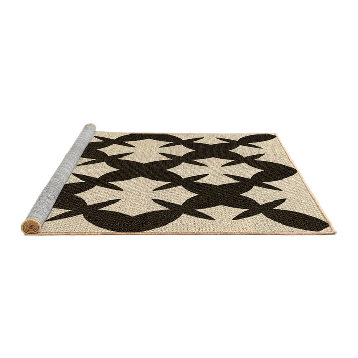 Sideview of Machine Washable Transitional Deep Peach Orange Rug, wshpat1748brn