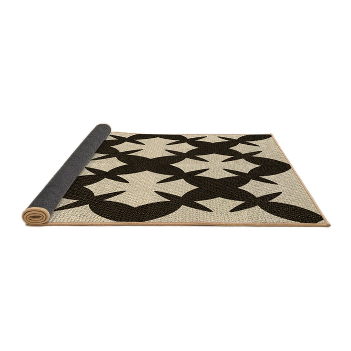 Thickness of Patterned Deep Peach Orange Rug, pat1748brn