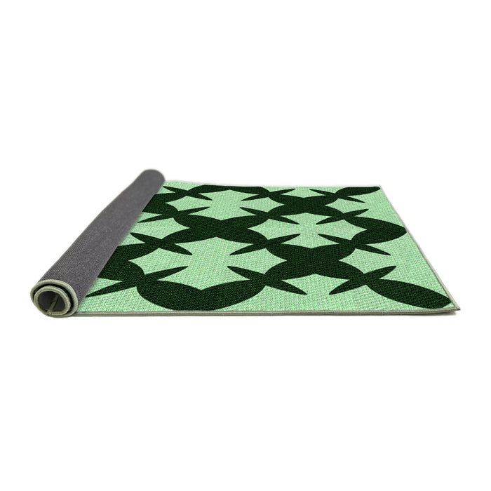 Thickness of Patterned Dark Forest Green Rug, pat1748grn