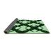 Thickness of Patterned Dark Forest Green Rug, pat1748grn