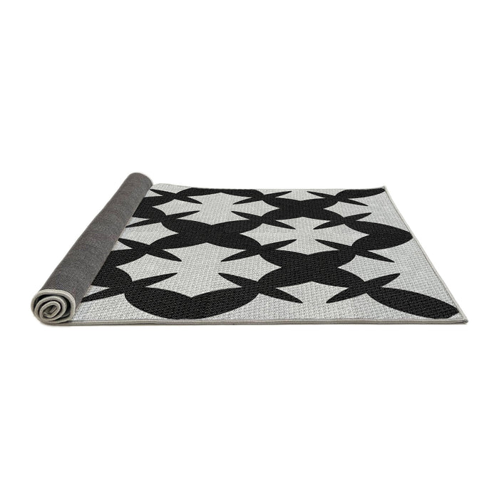 Thickness of Patterned Charcoal Black Rug, pat1748gry