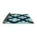 Thickness of Patterned Deep Teal Green Rug, pat1748lblu