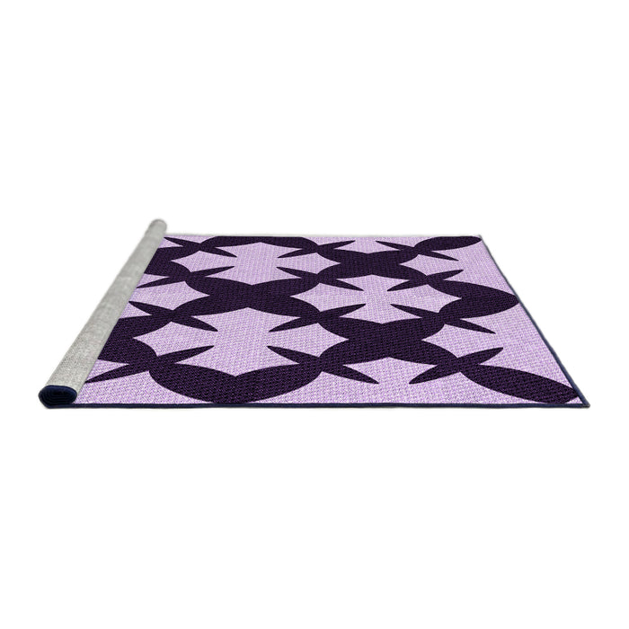 Sideview of Machine Washable Transitional Blossom Pink Rug, wshpat1748pur