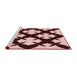 Sideview of Machine Washable Transitional Deep Rose Pink Rug, wshpat1748rd