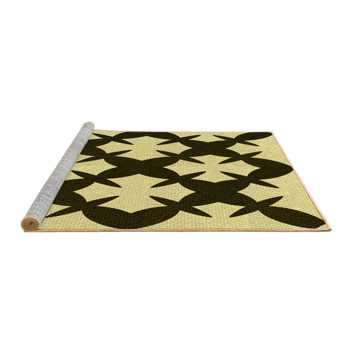 Sideview of Machine Washable Transitional Night Red Rug, wshpat1748yw