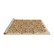 Sideview of Machine Washable Transitional Brown Gold Rug, wshpat1749brn