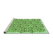 Sideview of Machine Washable Transitional Dark Lime Green Rug, wshpat1749grn