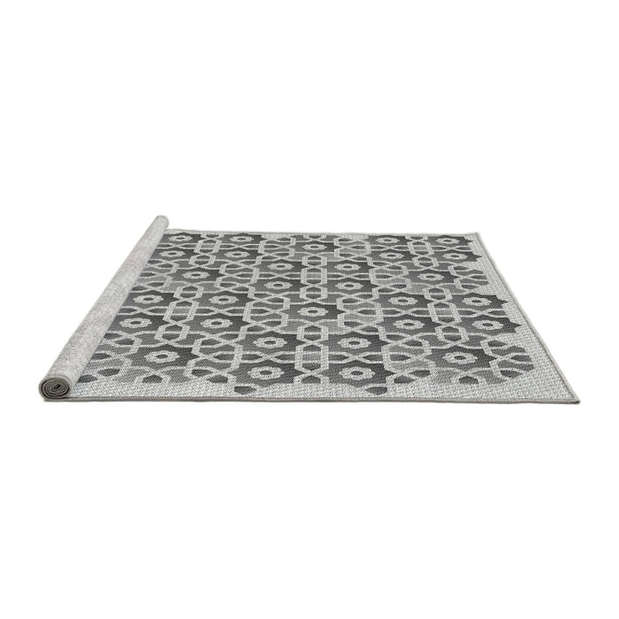 Sideview of Machine Washable Transitional Light Gray Rug, wshpat1749gry