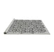 Sideview of Machine Washable Transitional Light Gray Rug, wshpat1749gry