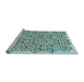 Sideview of Machine Washable Transitional Hazel Green Rug, wshpat1749lblu