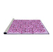 Sideview of Machine Washable Transitional Blossom Pink Rug, wshpat1749pur