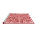 Sideview of Machine Washable Transitional Pink Rug, wshpat1749rd