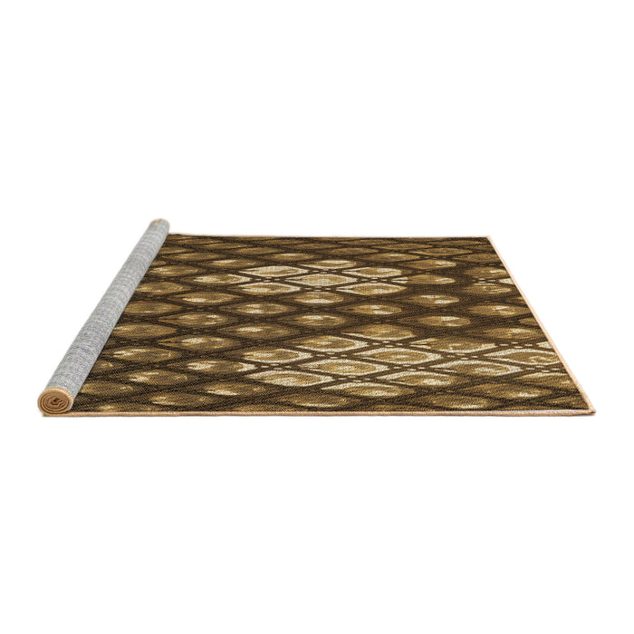 Sideview of Machine Washable Transitional Cinnamon Brown Rug, wshpat175brn