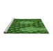 Sideview of Machine Washable Transitional Deep Emerald Green Rug, wshpat175grn