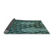 Thickness of Patterned Dark Slate Grey Green Rug, pat175lblu