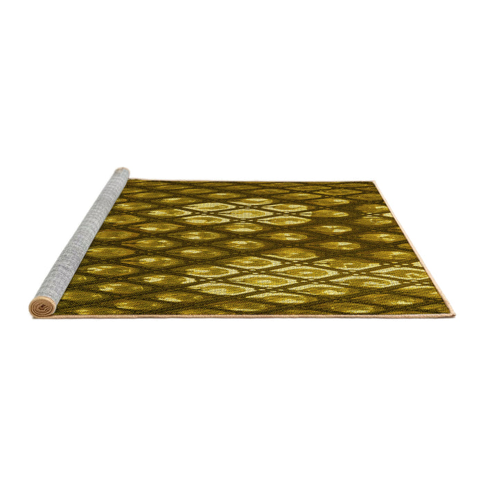 Sideview of Machine Washable Transitional Caramel Brown Rug, wshpat175yw