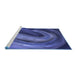 Sideview of Machine Washable Transitional Denim Dark Blue Rug, wshpat1750blu