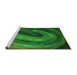 Sideview of Machine Washable Transitional Deep Emerald Green Rug, wshpat1750grn