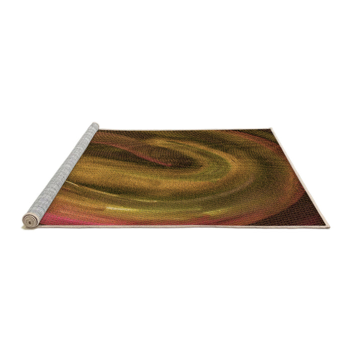 Sideview of Machine Washable Transitional Red Brown Rug, wshpat1750org
