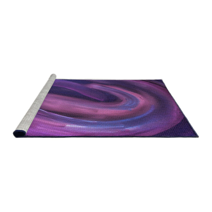 Sideview of Machine Washable Transitional Bright Purple Rug, wshpat1750pur