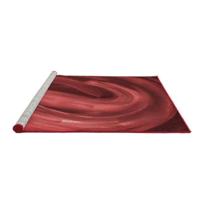 Sideview of Machine Washable Transitional Red Rug, wshpat1750rd