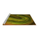 Sideview of Machine Washable Transitional Dark Yellow Green Rug, wshpat1750yw
