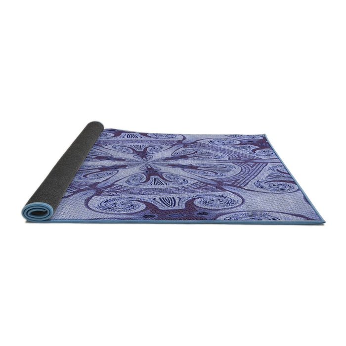 Thickness of Patterned Slate Blue Rug, pat1751blu