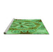 Sideview of Machine Washable Transitional Dark Lime Green Rug, wshpat1751grn