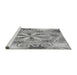 Sideview of Machine Washable Transitional Smokey Gray Rug, wshpat1751gry