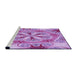 Sideview of Machine Washable Transitional Orchid Purple Rug, wshpat1751pur