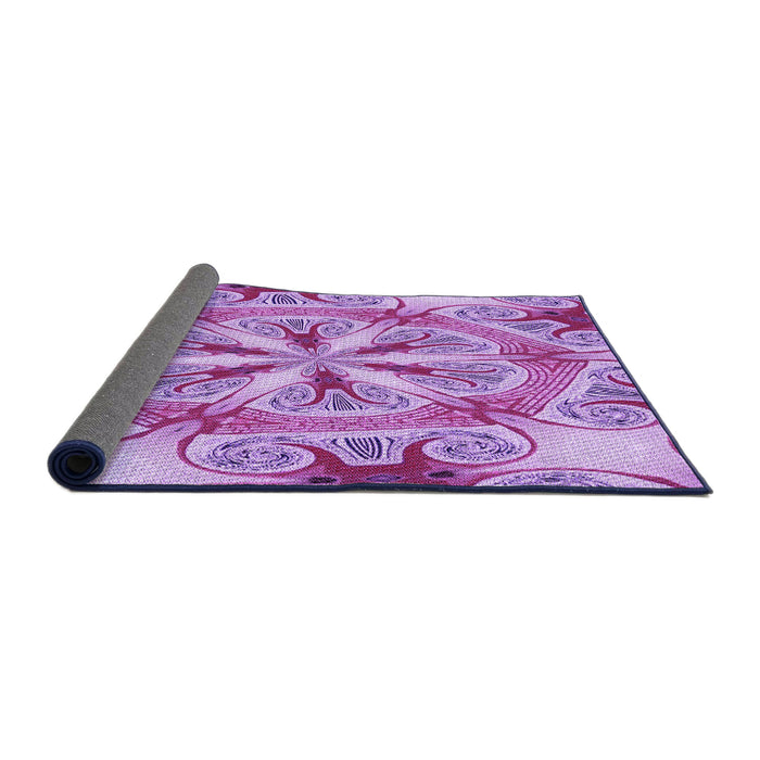 Thickness of Patterned Orchid Purple Rug, pat1751pur