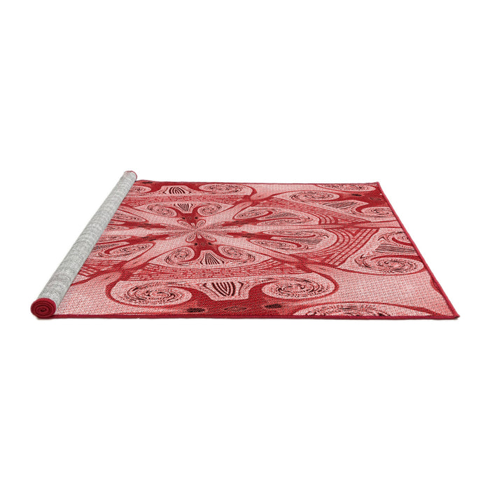 Sideview of Machine Washable Transitional Pastel Pink Rug, wshpat1751rd