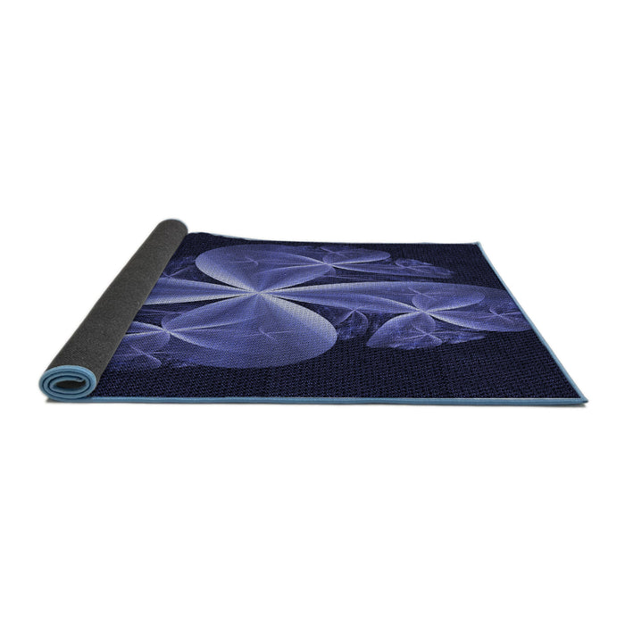 Thickness of Patterned Night Blue Rug, pat1752blu