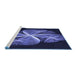 Sideview of Machine Washable Transitional Night Blue Rug, wshpat1752blu