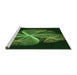 Sideview of Machine Washable Transitional Dark Lime Green Rug, wshpat1752grn