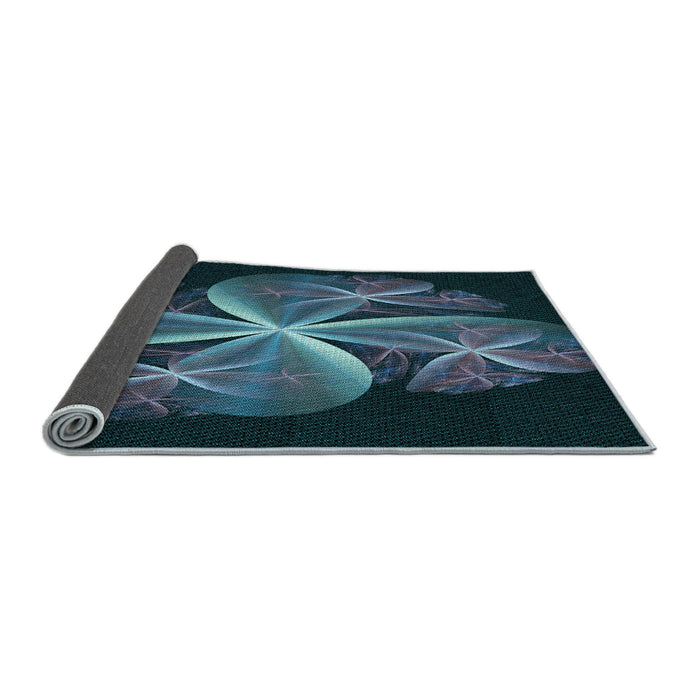 Thickness of Patterned Glacial Blue Ice Blue Rug, pat1752lblu