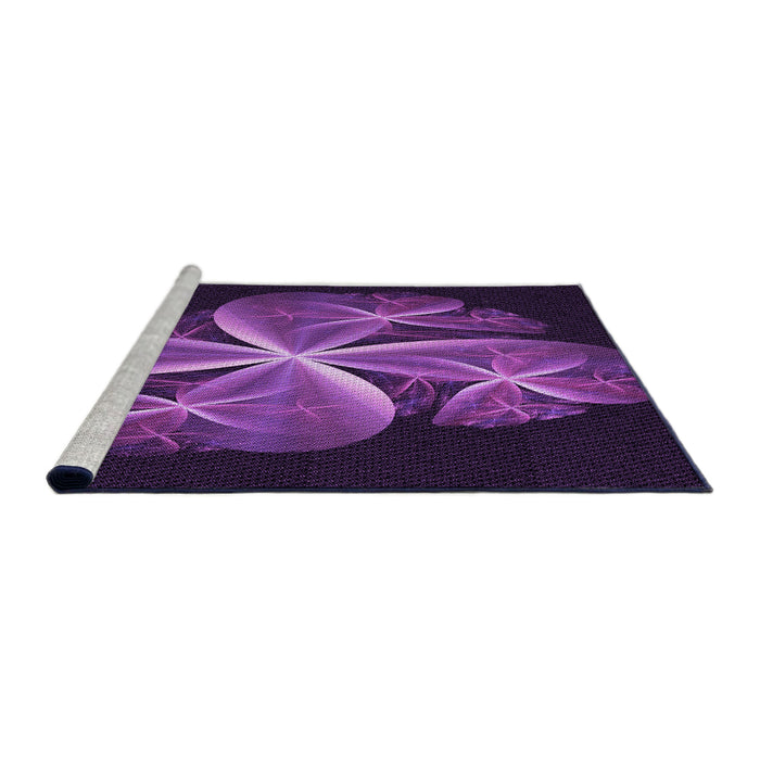 Sideview of Machine Washable Transitional Dark Orchid Purple Rug, wshpat1752pur