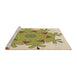 Sideview of Machine Washable Transitional Brown Gold Rug, wshpat1753brn