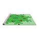 Sideview of Machine Washable Transitional Green Rug, wshpat1753grn