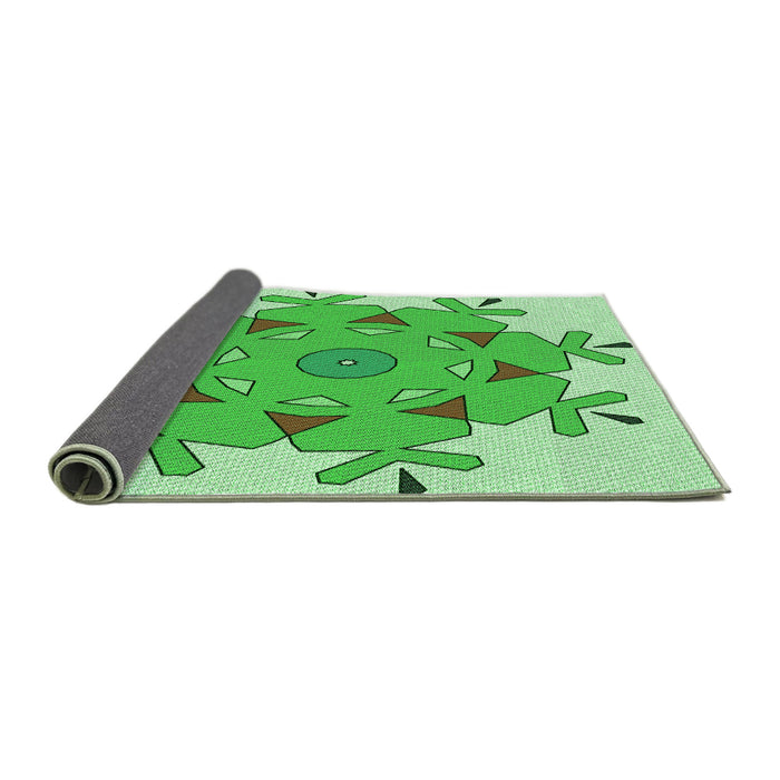 Thickness of Patterned Green Rug, pat1753grn