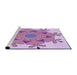 Sideview of Machine Washable Transitional Blossom Pink Rug, wshpat1753pur