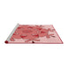 Sideview of Machine Washable Transitional Red Rug, wshpat1753rd