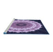 Sideview of Machine Washable Transitional Bright Lilac Purple Rug, wshpat1754blu