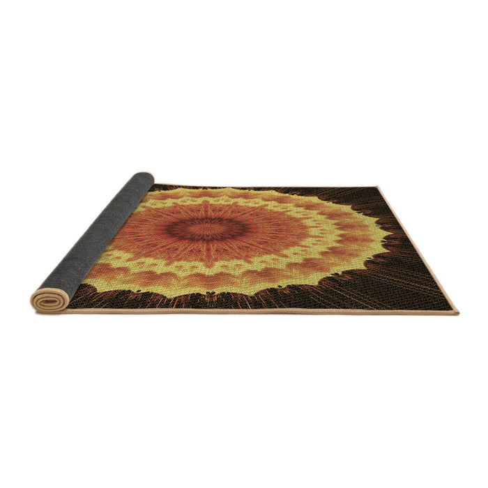 Thickness of Patterned Red Rug, pat1754brn