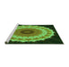 Sideview of Machine Washable Transitional Dark Forest Green Rug, wshpat1754grn