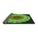 Thickness of Patterned Dark Forest Green Rug, pat1754grn