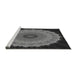 Sideview of Machine Washable Transitional Charcoal Black Rug, wshpat1754gry