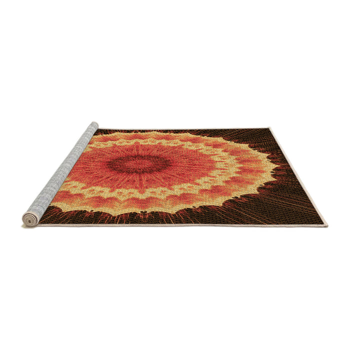 Sideview of Machine Washable Transitional Dark Red Rug, wshpat1754org