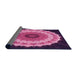 Thickness of Patterned Dark Hot Pink Rug, pat1754pur