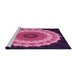 Sideview of Machine Washable Transitional Dark Hot Pink Rug, wshpat1754pur